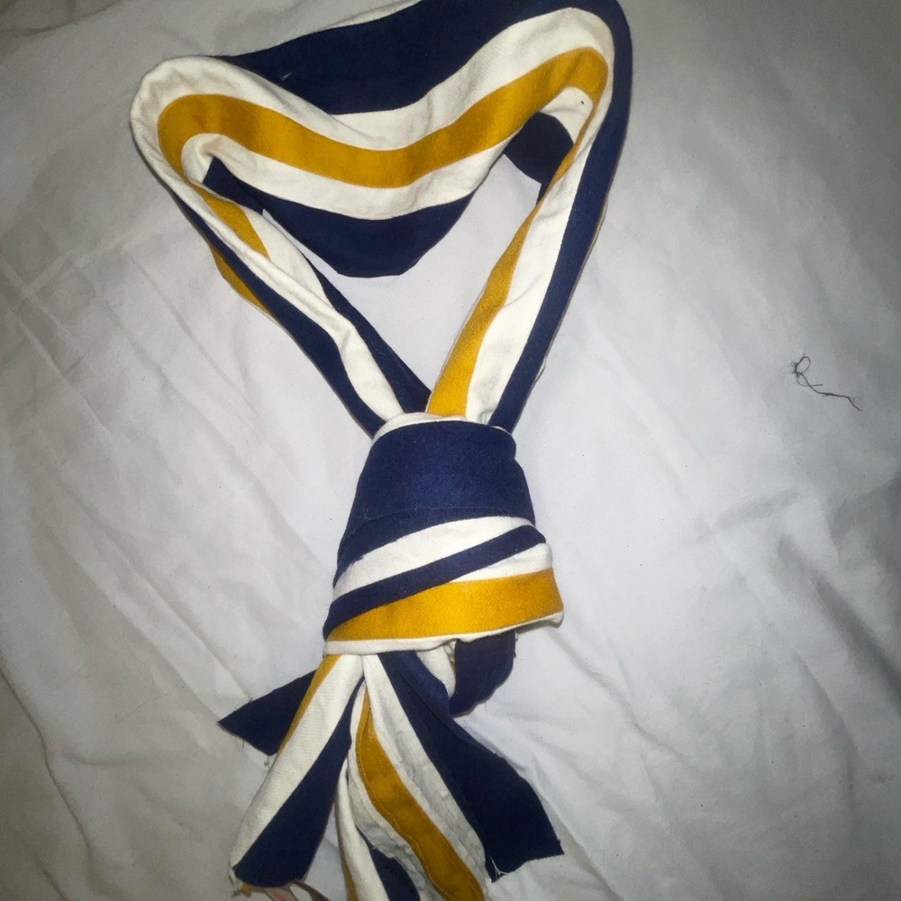 Burberry Navy and Yellow Striped Scarf, cashmere
Unisex